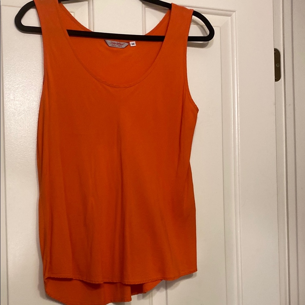 Ready for Fall "SPICY ORANGE" Jams World Solid Color Shell Blouse / Tank Med